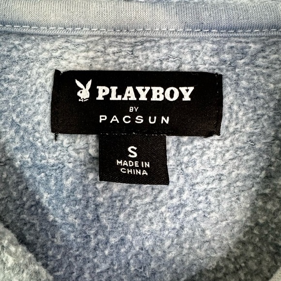 Playboy x PacSun Spiral Tie Dye Bunny Hoodie Blue Women’s Sz S - Picture 9 of 11